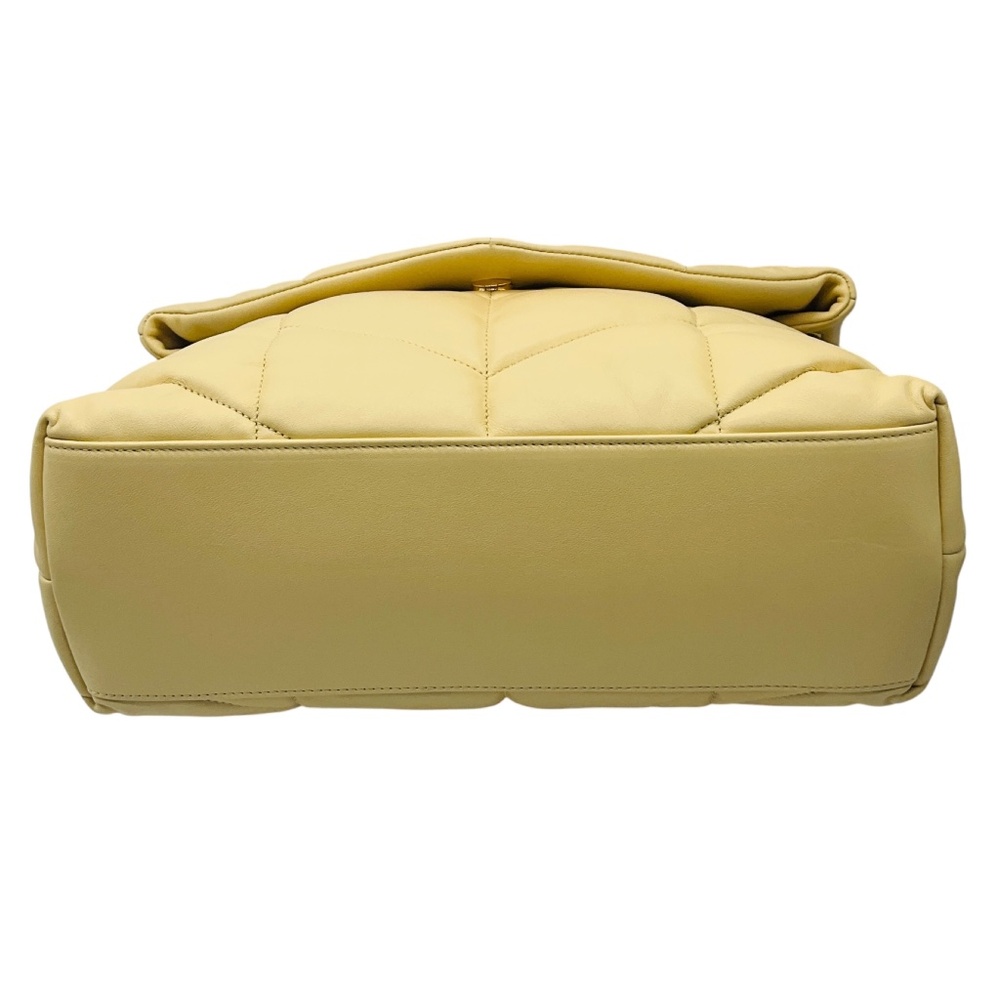 SAINT LAURENT LIGHT YELLOW QUILTED LAMBSKIN LEATHER MEDIUM PUFFER BAG - Picture 4 of 16